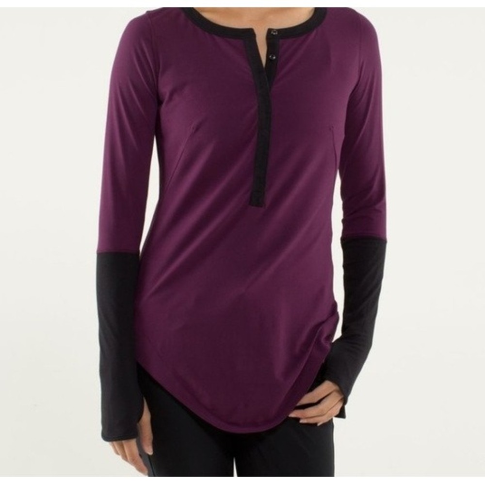 Lululemon Urbanite Henley Shirt Long Sleeve Plum size:‎ 4
